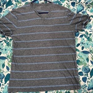 Old Navy Gray and Blue Striped Tee